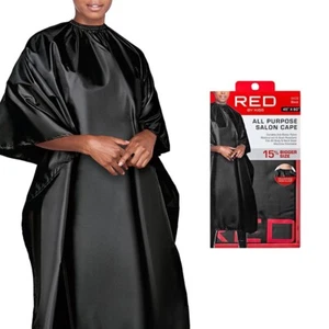 RED BY KISS SHAMPOO CAPE PREMIUM VINYL WITH NYLON NECKLINE - #SA03 BLACK - Picture 1 of 6