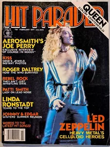Hit Parader Magazine February 1977 Led Zeppelin, Aerosmith, KISS, The Who, Queen - Picture 1 of 17
