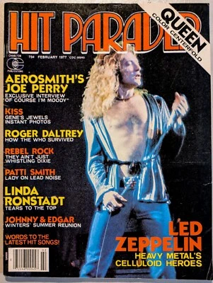 Hit Parader Magazine February 1977 Led Zeppelin, Aerosmith, KISS, The Who, Queen - Image 1 of 4