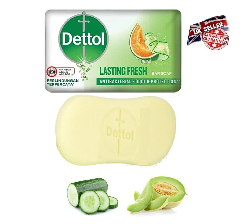 New Dettol Lasting Fresh Bathing Soap Bar Antibacterial skin Protection 100g