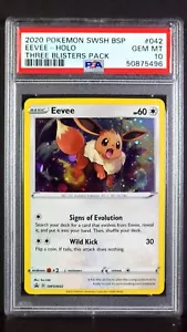 Eevee Holo SWSH042 Gem Mint PSA 10 Three Blisters Pack Black Star Promo 2020 042 - Picture 1 of 2
