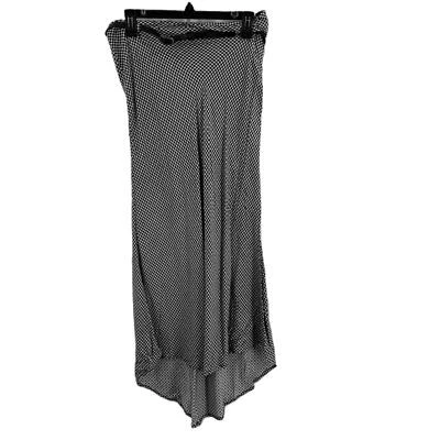 Falda midi Sans Souci negra blanca a cuadros dobladillo redondeado fluida grande nueva Foto 1 de 4