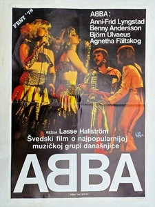 ABBA THE MOVIE SWEDEN HALLSTROM 1978 RARE YUGOSLAVIA MOVIE POSTER - Picture 1 of 2