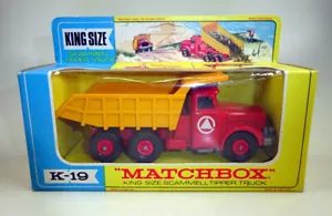 Matchbox Kingsize K-19A Scammell Tipper Truck rot & gelb top in Box - Bild 1 von 10