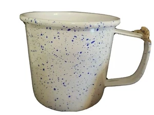 Fiddle+Fern Enamel Mug, Coffee/Tea/Camping Cup, White/Blue Speckled, 24 Oz ,NWT - Picture 1 of 9