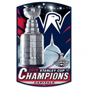 Washington Capitals 2018 Stanley Cups Champions Premium 11"x17" Wooden Wall Sign - Picture 1 of 1