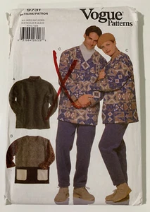 Vogue 9731 Top Pants Tunic Pullover Sweat suit Unisex Sewing Pattern XS-XL Uncut - Picture 1 of 3