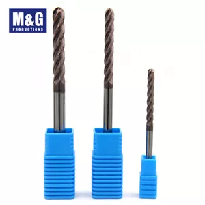 Super Micro-Gain Solid Carbide Ball Nose 4 Flute Endmill Coated TiaALN - Bild 1 von 4