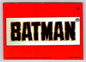Tarjeta intercambiable 1989 película de Batman edición de coleccionista #1 logotipo de Batman cómic de DC - Imagen 1 de 2