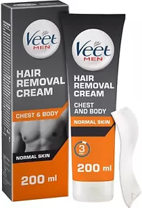 VEET da uomo DEPILAZIONE Gel Crema per NORMALI PELLE 200ML for chest and body - Picture 1 of 6