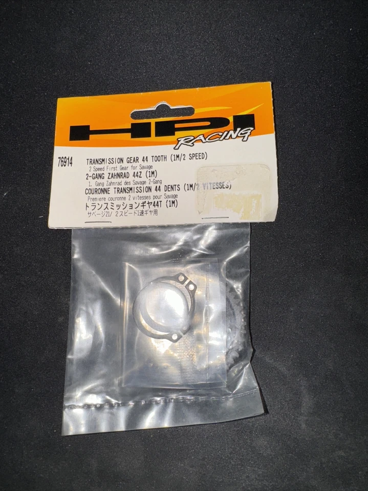 HPI Savage 44 Tooth 32 Pitch First Gear Fits 2 Speed Plastic Black W Clips 76914 - Image 1 of 1