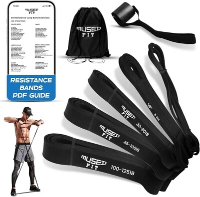 Bandas de resistencia de alta resistencia (juego de 5) ejercicio pull up ayuda fitness entrenamiento Foto 1 de 4