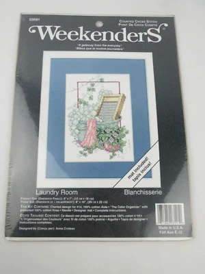 Kit de punto de cruz contado Weekenders LAUNDRY ROOM NUEVO EN PAQUETE alfombrilla incluida 03591 NUEVO Foto 1 de 4