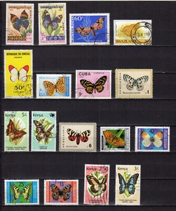 Schmetterlinge ein Lot von 15 Marken gestempelt /TE5500 - Bild 1 von 1