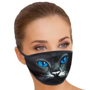 Spooky Cat Halloween Theme Print Reusable Face Masks - Picture 1 of 3