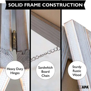 Wooden A-Frame Sign with Eraser & Chalk - 40 x 20 Inches - Picture 1 of 2
