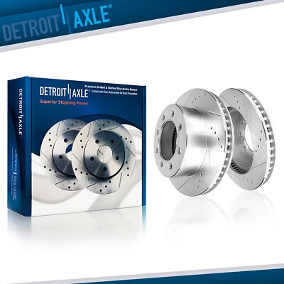 Rotores de freno delanteros ranurados perforados para Dodge Ram 1500 2500 3500 4000 2006-2008 Foto 1 de 4