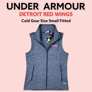 NEW Under Armour NHL Detroit Red Wings Vest Women Sz Small Gray Full Zip Stretch - Picture 1 of 8
