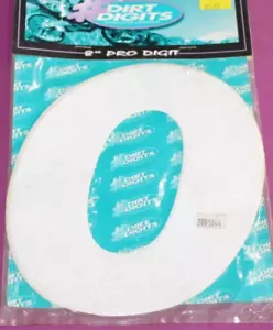 Placa de número Dirt Digits 8" Pro MX blanca # 0, 5 paquetes de 3 para 15 en total 0's Race - Imagen 1 de 1