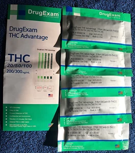 Confezione da 5 - DrugExam THC Advantage, test THC a 5 livelli. 15-20-50-100-200 ng/ml 05/25 - Foto 1 di 3