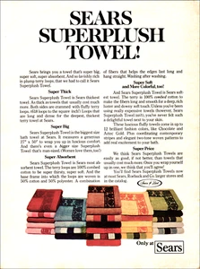 1977 Sears Roebuck Ad - Superplush Towel - Super soft and more colorful, too. - Picture 1 of 2