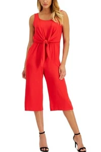 Connected Apparel tuta donna cravatta davanti gamba larga tessuto cropped taglia 14 - Foto 1 di 1