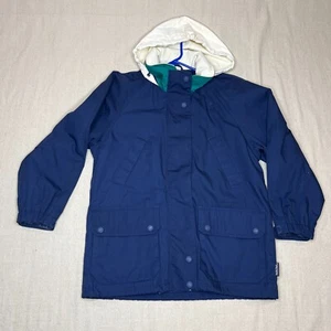 Pacific Trail Jacket Womens Small blue teal hooded zip flap gorp Rain Camp Hike - Picture 1 of 5