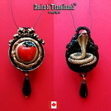 luxury jewelry gothic witch necklace snake apple woman man pendant obsidian opal