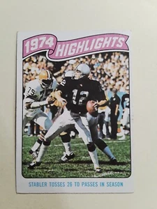 1975 Topps Ken Stabler HL #458 Football Karte Oakland Raiders - Bild 1 von 2