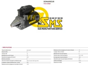 DEMARREUR 12V CLARK MITSUBISHI MOTEUR 4G32 4G33 4G52 4G54 CHARIOT ELEVATEUR - Picture 1 of 1