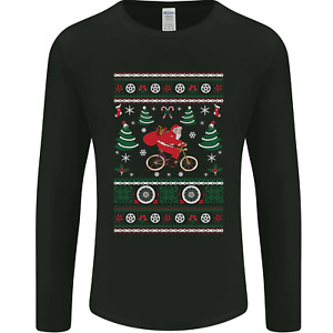 Cycling Santa Claus Christmas Cyclist Mens Long Sleeve T-Shirt