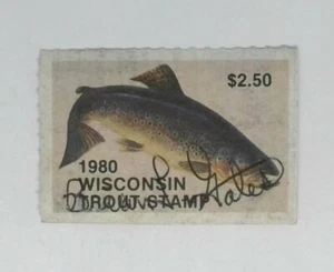 1980 3rd Year Wisconsin DNR Trout Conservation Fishing License Stamp - Picture 1 of 1