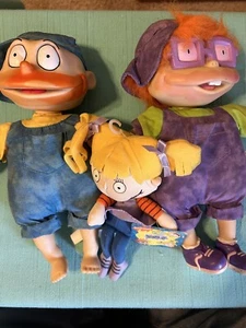 rugrats 1997 plush Lot, Tommy, Chucky, And Angelica - Picture 1 of 8
