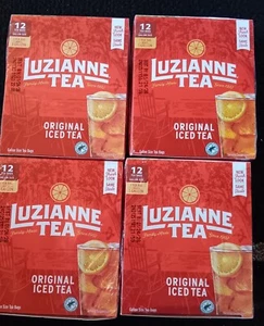 4 Boxes Luzianne Unsweetened Iced Tea, Single Serve Pods, 12 count Gallon Size - Picture 1 of 4