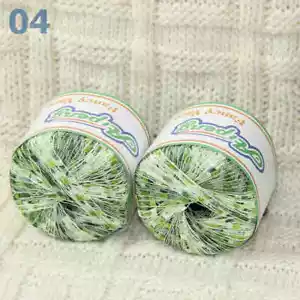 Sale New Lot of 2 ballsx50g High-quality Nylon Ladder Track Knitting Yarn Green - Picture 1 of 9