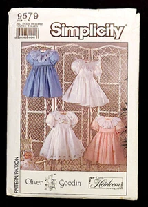 Vtg SIMPLICITY HEIRLOOM Pattern OLIVER GOODIN #9579 Size A 3-8 Uncut 1990 - Picture 1 of 2