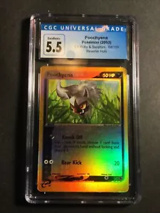 2003 Pokémon Poochyena Reverse Holo EX Ruby & Sapphire 64 /109 CGC 5.5 EX+ - Picture 1 of 8