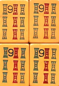 Vintage Bakelit 4er Set 9 Bambus Bam Butterscotch Mah Jongg Fliesen - Bild 1 von 2