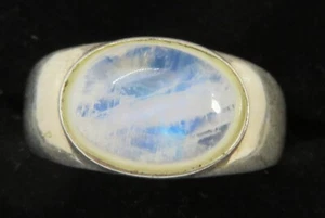 Anillo grueso antiguo Art Deco vintage de plata de ley y cuarzo blanco - talla X - Imagen 1 de 12