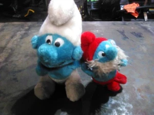 smurf stuffed animal (2) vintage - Picture 1 of 6