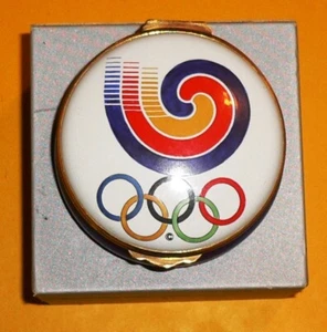 1988 Olympic Games Seoul ORIGINAL Crummles & Co English Enamels Trinket Box - Picture 1 of 7