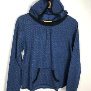Jockey Hoodie Womens L Blue Thermal Long Sleeve Cotton Blend Pullover Active - Picture 1 of 8
