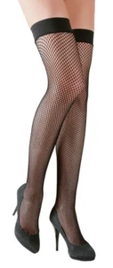 Halterlose Strümpfe Schwarz Overknee Strümpfe aus feinem Netz Gr. S, M, L, XL - Bild 1 von 4