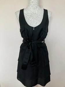 IKKS MINI BLACK FULL ZIP DRESS small UK 8 EUR 36 - Picture 1 of 13