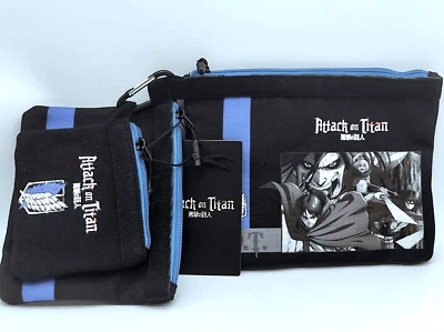 ATTACK OF TITAN SET OF 3 FLAT CARABINER ENVELOPES VARIOUS SIZES BY COMIX ANIME - Image 1 of 4