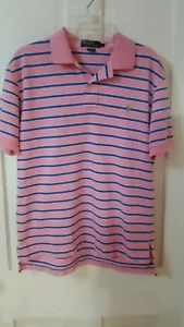 POLO by Ralph Lauren, Polo uomo manica corta, rosa e blu a righe, grande - Foto 1 di 3