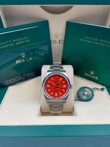 Rolex Oyster Perpetual 41mm Coral Red Dial 124300 Pre-Owned 2020 - Picture 1 of 3