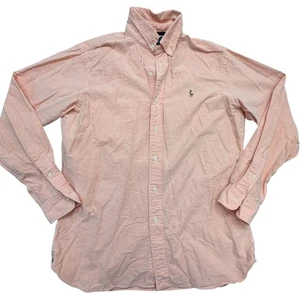 Ralph Lauren Men's Sz M Classic Fit Button-Down Shirt 100% Cotton Light Orange - Picture 1 of 9