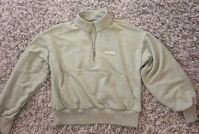 Camiseta Swestshirt Mujer Verde Claro Colimbia Cuello Redondo Media Cremallera M Foto 1 de 4