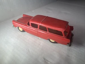 1955-57 Ford Country Sedan Wagon Promo Red Plastic Friction Car - Picture 1 of 5